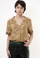 VINTAGE OTHER STORIES BUTTONS UP ABSTRACT SNAKE SHIRT 2286