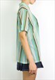 VINTAGE 90'S STRIPPED SHIRT IN MULTI GREEN Y2K