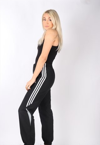 black shell suit joggers