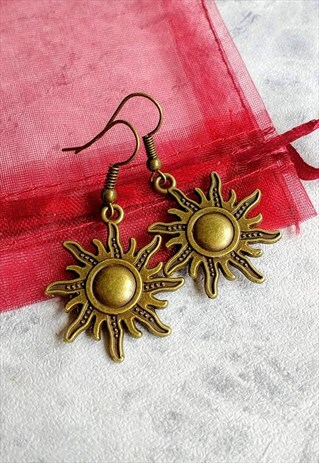CELESTIAL SUN EARRINGS BRONZE