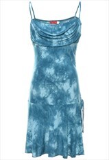 Vintage Tie Dye Design Y2K Blue Dress - S