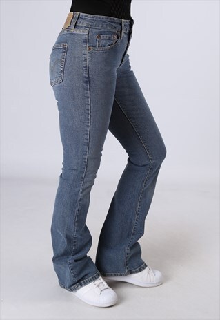 LEVIS 519 DENIM LOW FLARE FLARED JEANS LONG LEG UK 8 (FB2R)