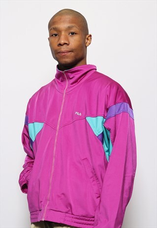 VINTAGE FILA LOGO TRACK JACKET PINK