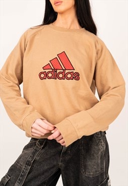 Vintage 00s Adidas Tan & Red Spell Out Sweatshirt