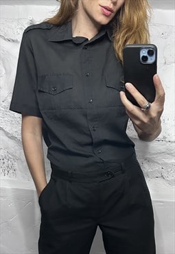 Formal Black Cargo Style Shirt - M