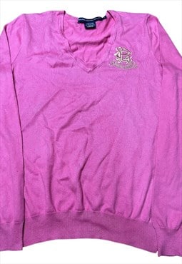 vintage womens Ralph Lauren sport pink v neck jumper