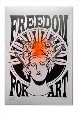 Freedom for art offset print - Lithograph 