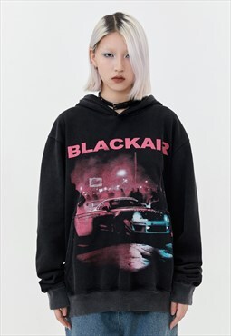 Racing car hoodie motorsport pullover sports jumper in black