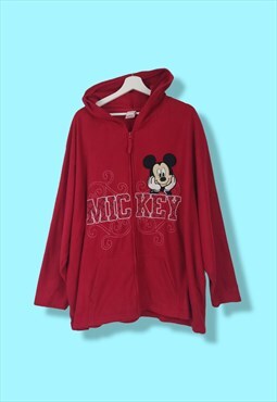 Vintage Disney Fleece Hoodie in Red XXL