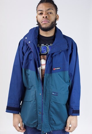 VINTAGE 90S BLUE AND GREEN SPORTS JACKET