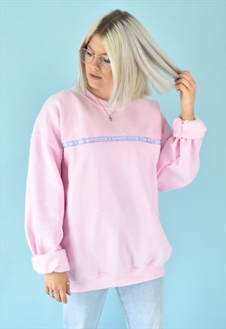 G&G UNISEX BABY PINK WRITING RIBBON SWEAT