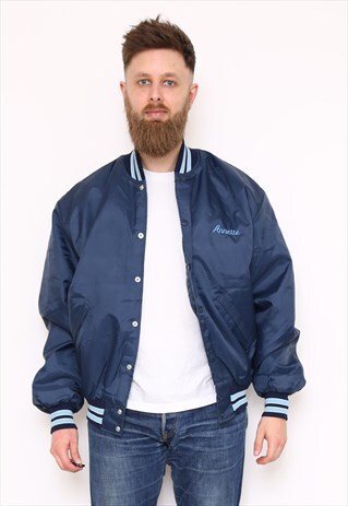 VINTAGE OVERSIZED VARSITY COACHES BOMBER JACKET