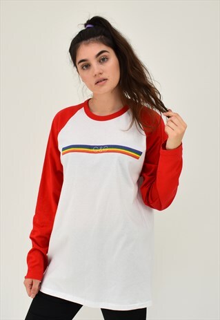 G&G UNISEX RAINBOW STRIPE BASE BALL L/S TEE