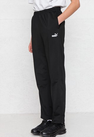 VINTAGE RETRO BLACK PUMA TRACK BOTTOMS JOGGERS