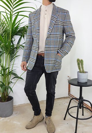 hugo boss checked blazer