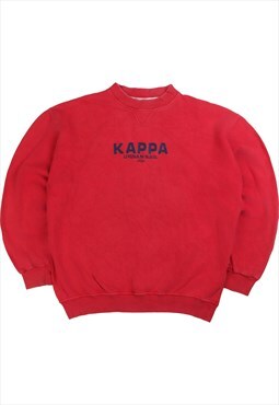 Vintage  Kappa Sweatshirt Spellout Heavyweight Premium Red