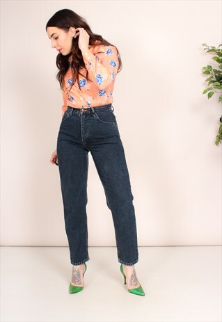 VINTAGE 90S HIGH WAISTED BLUE EDWIN MOM JEANS