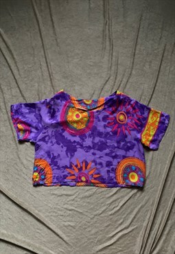 Funky Hippie Pattern Crop Top 