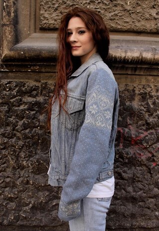 VINTAGE LEVI'S DENIM JEANS JACKET CUSTOMIZED COD.206