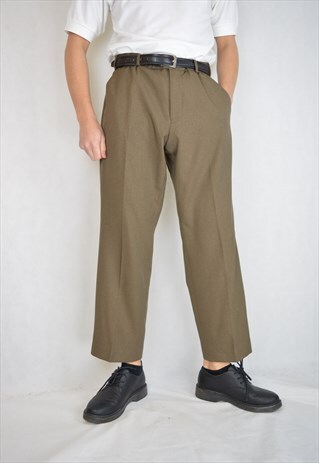 VINTAGE STRAIGHT SUIT SMART BROWN TROUSERS