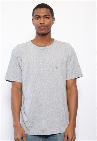 VINTAGE TOMMY HILFIGER LOGO T-SHIRT GREY