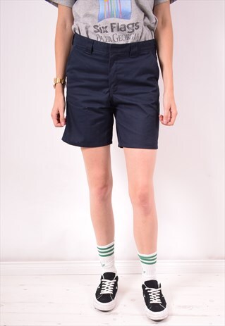 WOMENS VINTAGE SHORTS W31 NAVY BLUE 90S