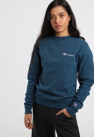 90S CHAMPION EMBROIDERED SPELL OUT SWEATSHIRT