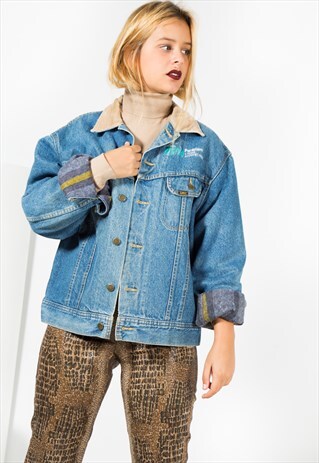 VINTAGE 80S LEE BLANKET DENIM JACKET / S1157