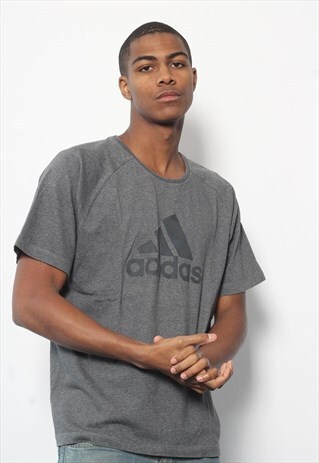 VINTAGE ADIDAS BIG LOGO T-SHIRT GREY