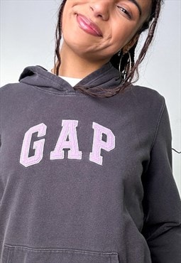 Grey y2ks GAP Spellout Hoodie Sweatshirt