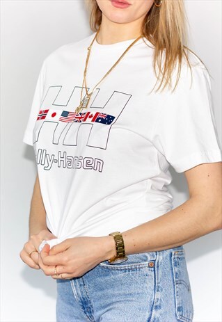 RETRO HELLY HANSEN LOGO BOXY OVERSIZED T-SHIRT