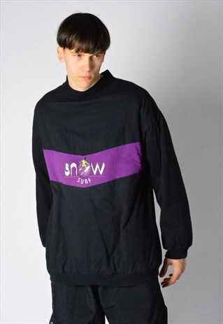 VINTAGE 80S REVERSIBLE SKI SURF WINTER SWEATSHIRT