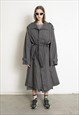 VINTAGE 90S WARM MAC TRENCH COAT GREY