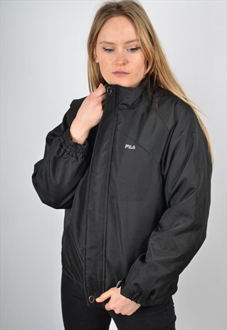 VINTAGE FILA PADDED PUFFER JACKET BLACK