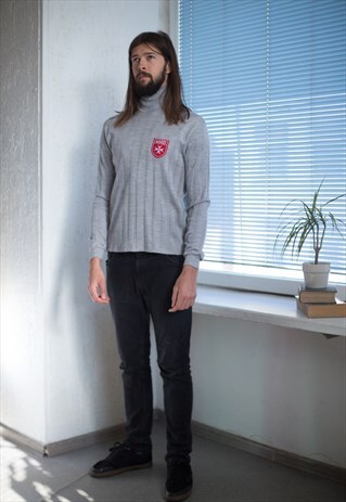 VINTAGE 90'S GREY TURTLE NECK TOP